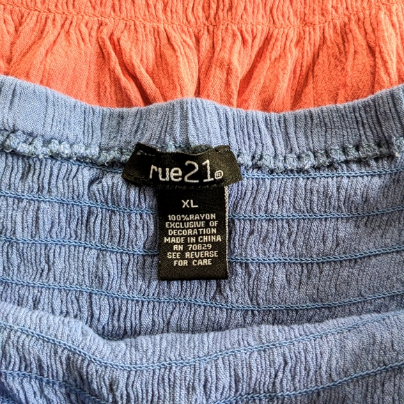 Rue 21 Women's Off Shoulder Shirred Blouses - Picture 11 of 16